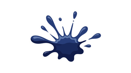 A dark blue ink blot with splashes