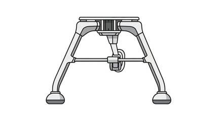 A detailed line drawing of a tripod stand