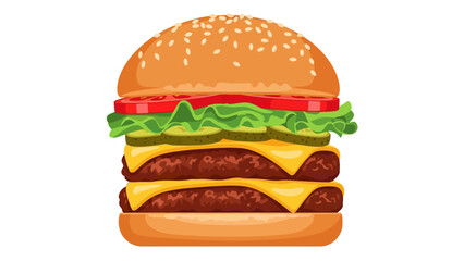 A double cheeseburger with sesame seed bun