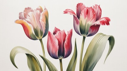 Triumphant Tulip Blossoms in Full Color