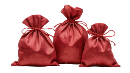 red garbage bags isolated on white bacground