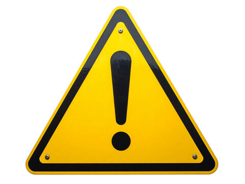 Bold yellow warning danger sign stands out, signaling caution and safety with a clear black exclamation mark in a bold triangle shape.
