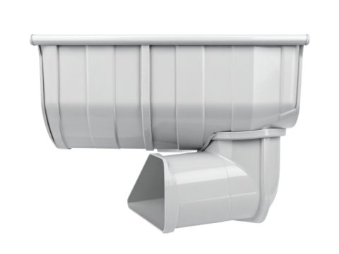 Modern metal rain gutter construction, effective water drainage, clean lines, and practical roof detail for residential or commercial architectural needs.