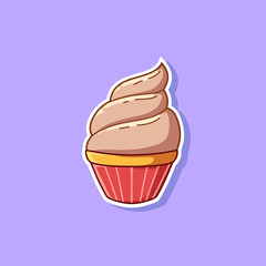 Cute Soft Serve Ice Cream Icon – Swirled Sweet Dessert in Cup for Summer Snack Design, Stickers, Branding, and Colorful Illustration