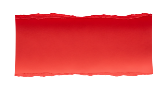 Torn Red Paper, with Rough Edges against a Dark Void, cutout, PNG isolated on white or transparent background