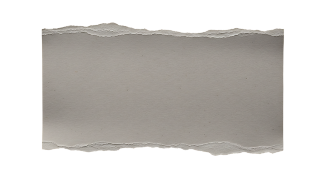 Torn Paper, Fragment with Rough Edges and Textured Surface, cutout, PNG isolated on white or transparent background