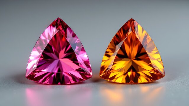 Colorful Triangular Gems Sparkling on Smooth Surface