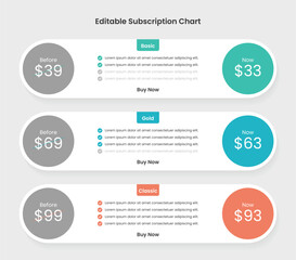 Subscription plans pricing comparison table infographic template: business price chart template, Web banner checklist template design. Design a price list comparison table.