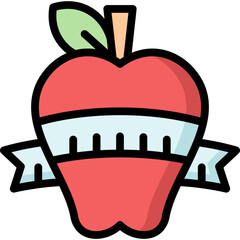 apple icon illustration design with filled outline