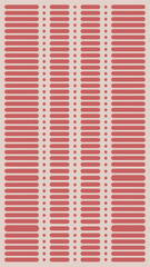 A repetitive pattern of horizontal red lines and dots on a beige background creating a textile design