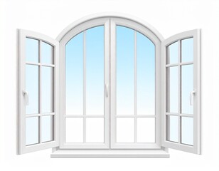 Open window on a white background. Vector illustration