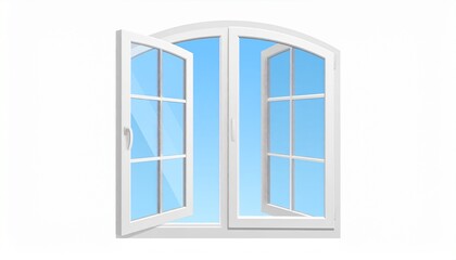 Open window on a white background. Vector illustration