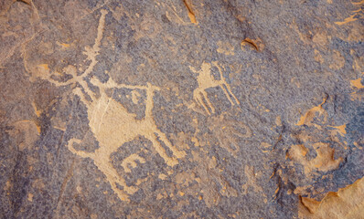 Saudi Arabia. Rock Painting in Jubbah. Ha'il