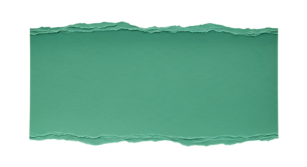 Torn Teal Green Paper, Strip with Textured Surface, cutout, PNG isolated on white or transparent background