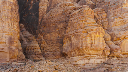 Al-Ula Mountain in Arabia Saudi. Close-up of Rock Formations 