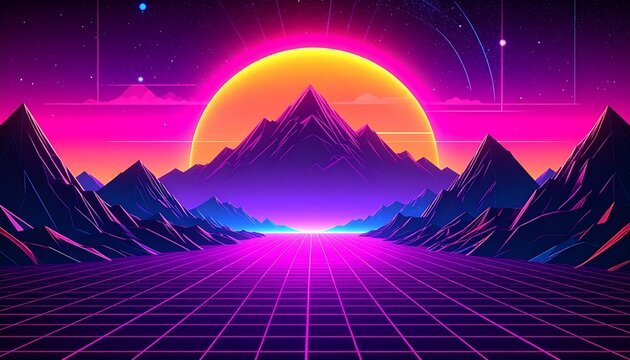 80s Terrain Background and Loop - Powered by Adobe