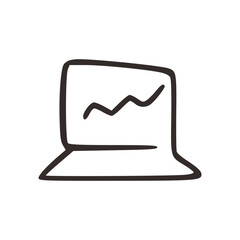 laptop outline handdrawn icon
