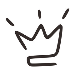 crown handdrawn line art illustration