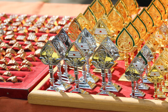 Indian traditional lord murugan vel or javelin showpiece 