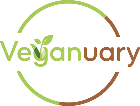 Embrace a vibrant plant-based lifestyle with this inspiring Veganuary logo, perfect for promoting healthy eating and conscious living during the new year.