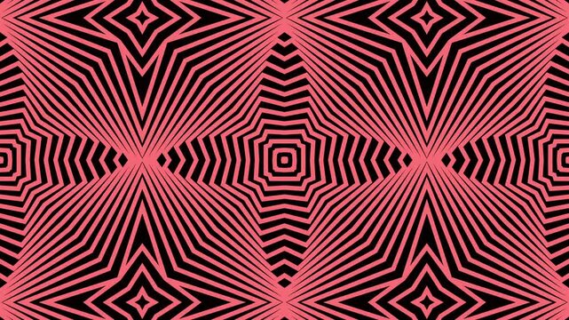 Pink geometric star pattern with hypnotic lines