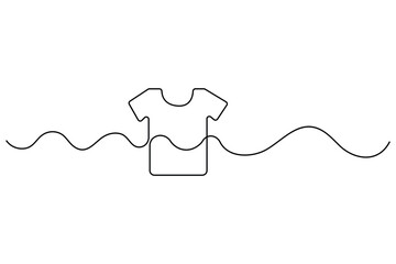 Apparel t shirt outline single line drawing fashion minimalist clothing icon vector art
