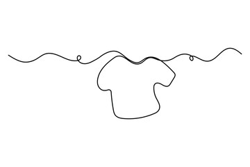Apparel t shirt outline single line drawing fashion minimalist clothing icon vector art

