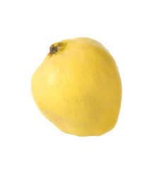 One fresh ripe quince isolated on white