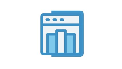 Simple data chart on web screen with blue elements