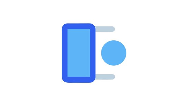 Abstract simple graphic featuring rounded shapes and contrasting background