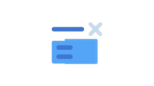 Blue document icon with remove button on White Background