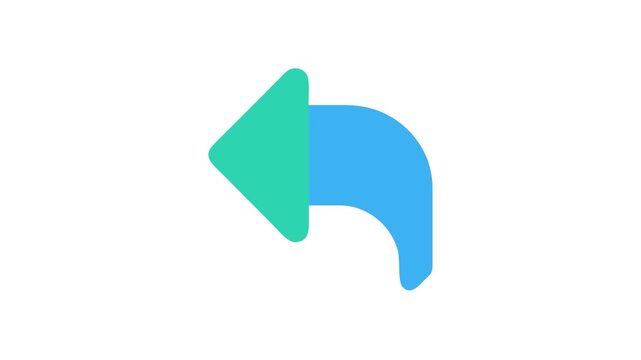 Back arrow icon with simple shapes on White Background