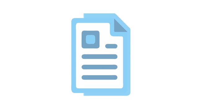 Simple Document Icon Illustration on White Background for Design