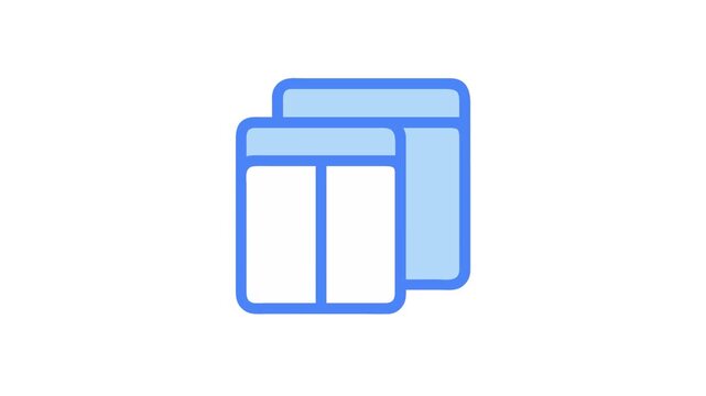 Two documents overlapping with blue borders against White Background