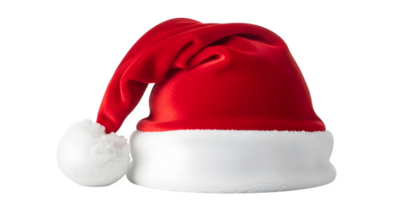 Festive santa claus hat for christmas celebration isolated on transparent background