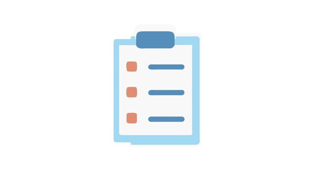 Stylized clipboard illustration with basic checklist, minimal design style