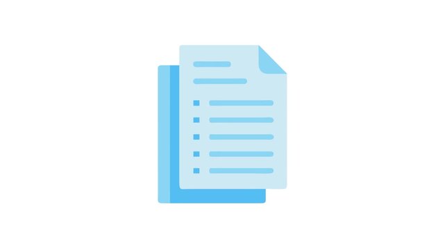 Stack of documents with checklist and blank paper sheet