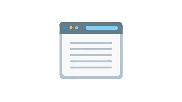 Minimalist web browser interface on White Background in flat style