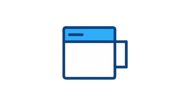 Simple blue and white interface window isolated Animation icon
