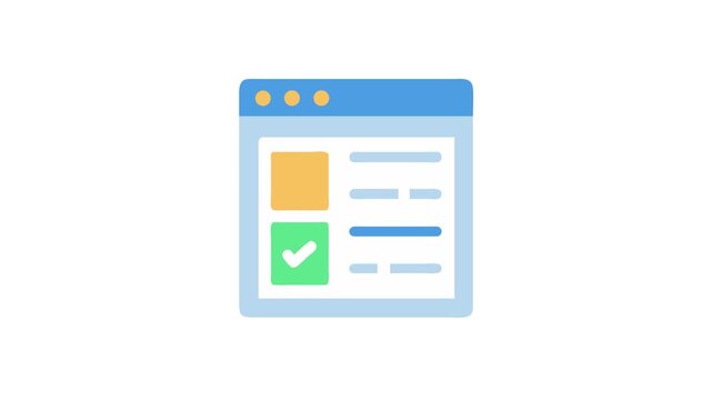 Simple website interface with checklist completion icon design