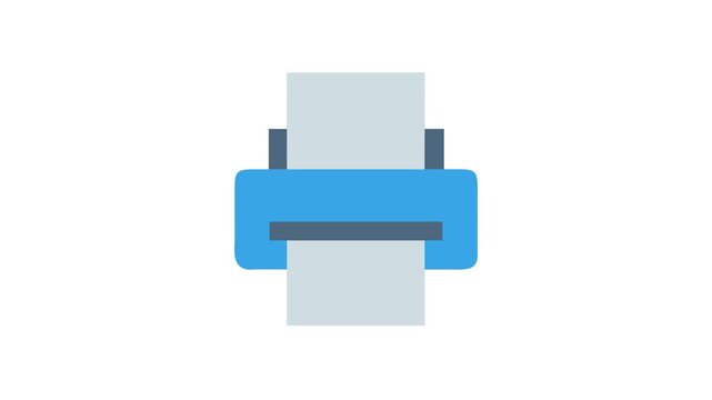 Modern flat design printer icon on a White Background