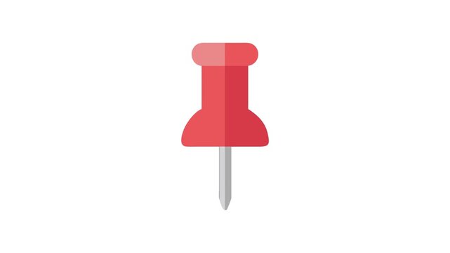 Vector graphic of a red pushpin on a White Background