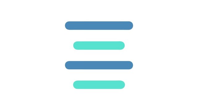 Abstract menu icon with horizontal bars on White Background