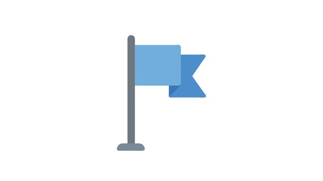 Minimalist light blue flag illustration on a White Background