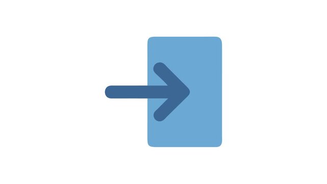 Blue exit icon on White Background directs to egress