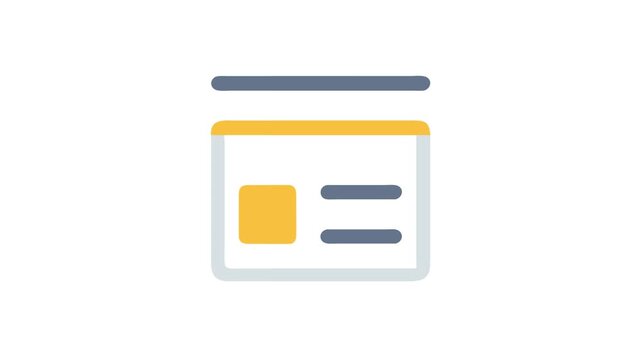 Minimalist browser window icon illustration on a White Background