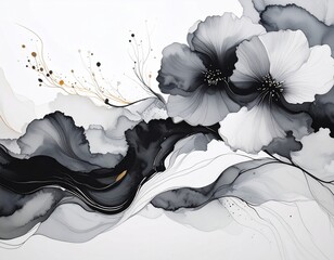 Des fleurs dessin&eacute;es &agrave; l'encre 