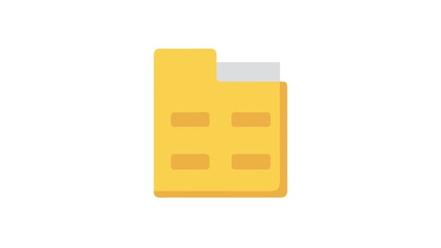 Minimalist folder icon with document, for digital office use