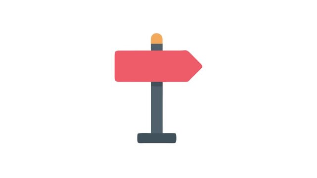 Vector direction sign with arrow shape on a White Background