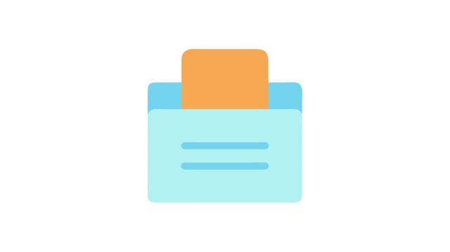 Organized flat design folder icon against White Background